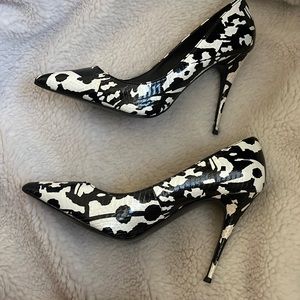 LFL Black & White Patterned Heels size 9
